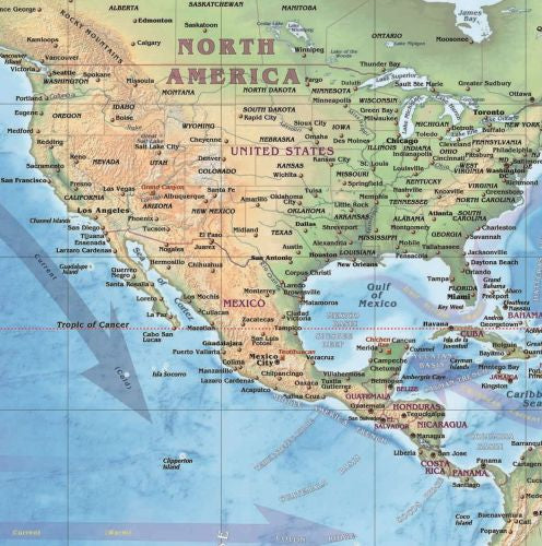 Western Hemisphere Wall Map