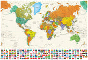 Contemporary World Wall Map with Flags by Globe Turner