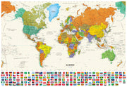 Mapamundi Contemporáneo en Español con Banderas