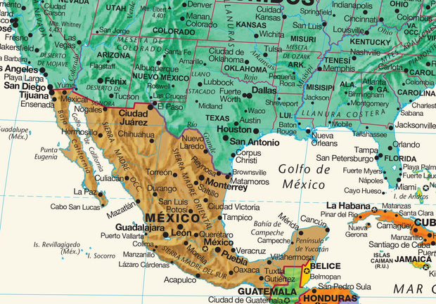 Mapamundi Contemporáneo en Español con Banderas