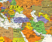 Mapamundi Contemporáneo en Español con Banderas