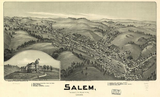 Bird's Eye View of Salem, WV, 1899