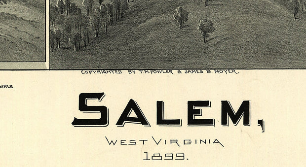 Bird's Eye View of Salem, WV, 1899