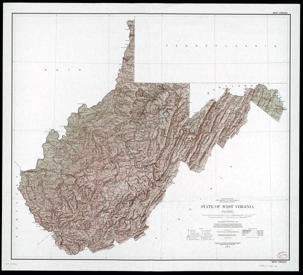 Topographic Map of West Virginia, 1984