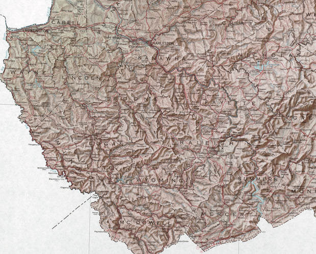 Topographic Map of West Virginia, 1984