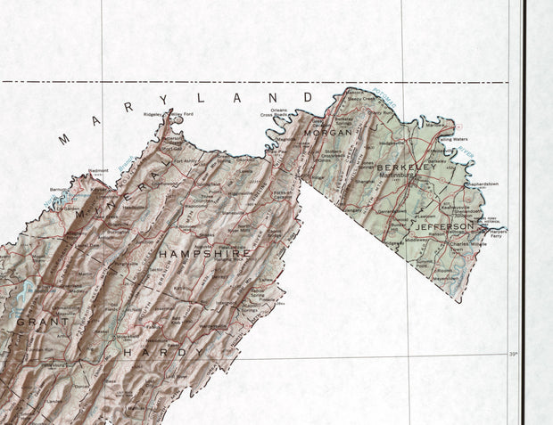 Topographic Map of West Virginia, 1984