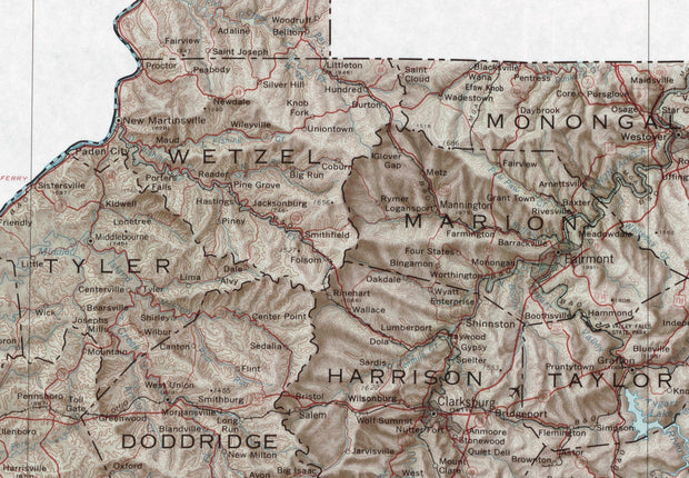 Topographic Map of West Virginia, 1984