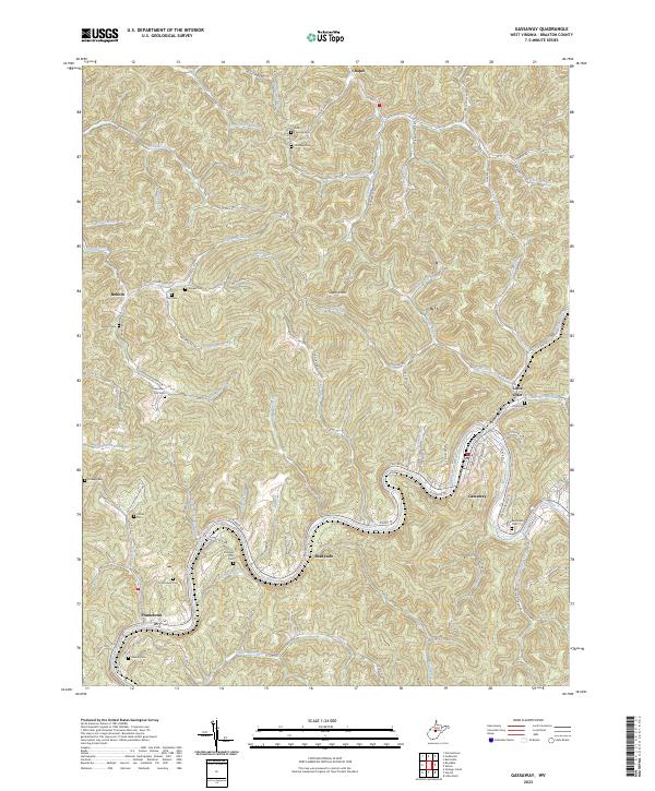 US Topo 7.5-minute map for Gassaway WV