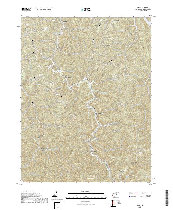 US Topo 7.5-minute map for Radnor WV – American Map Store