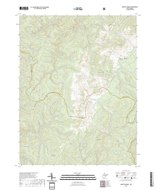 Map Gandy US Topo 7.5-minute map for Sinks of Gandy WV – American Map Store