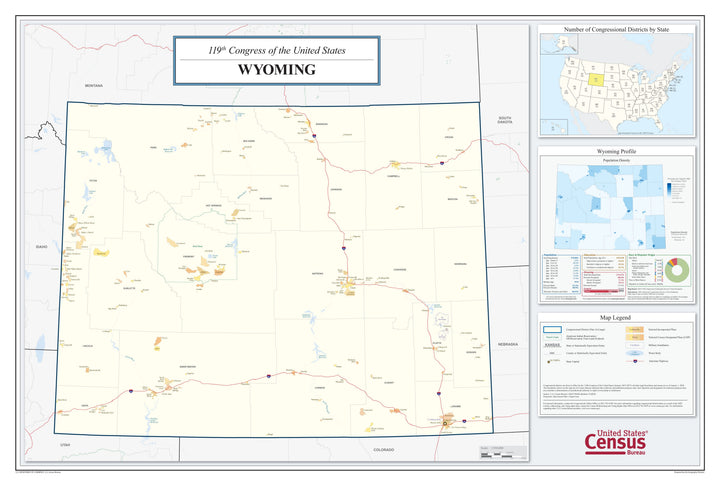 Wyoming Congressional District Wall Map