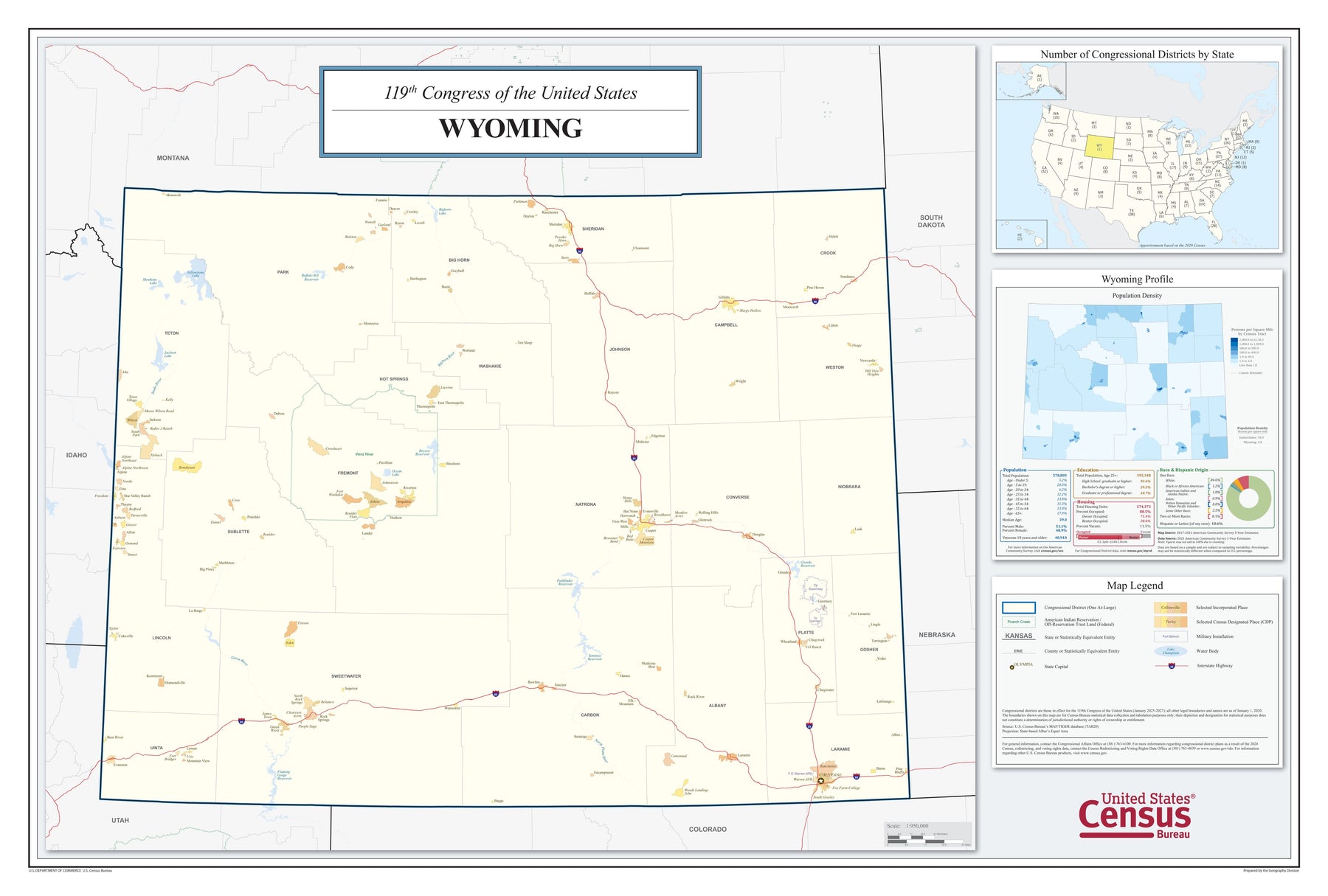 Wyoming Map Print | Katie Ford - Albion Mercantile Co., image size:1800x1215