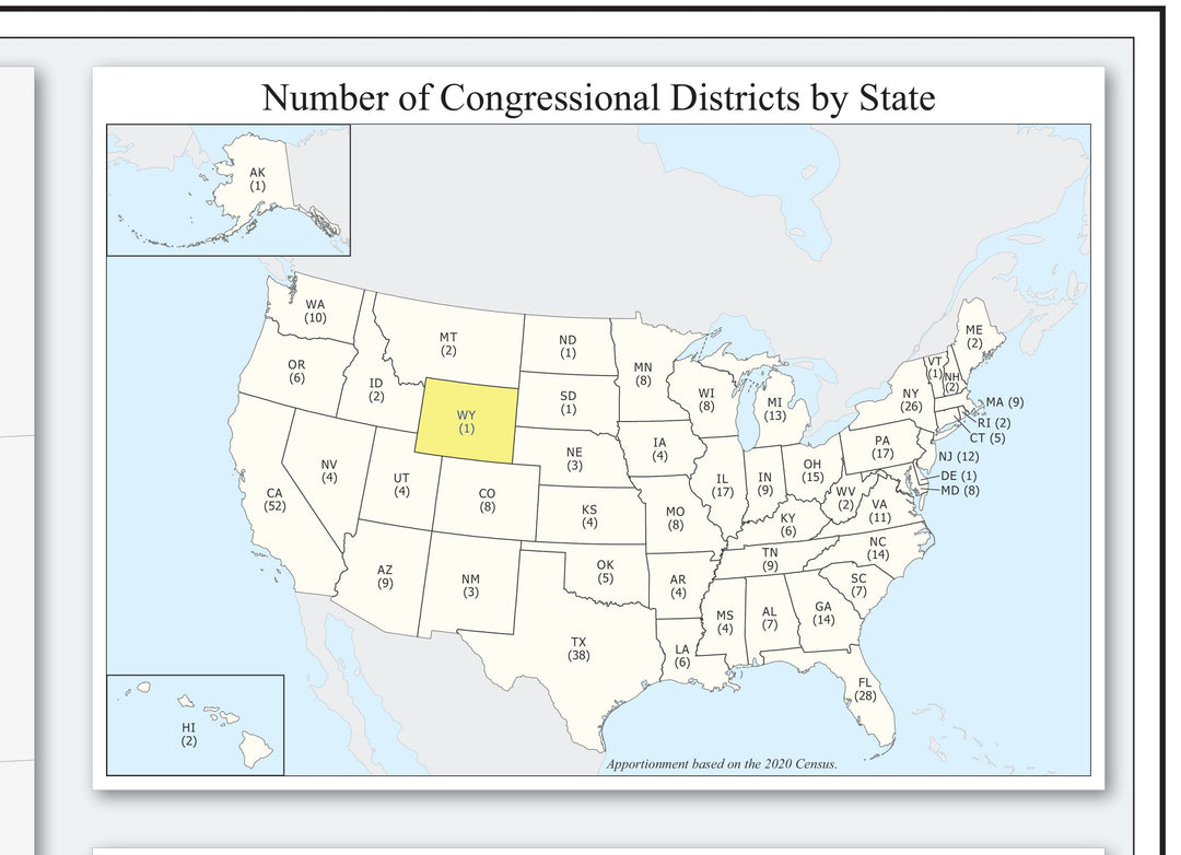 Wyoming Congressional District Wall Map