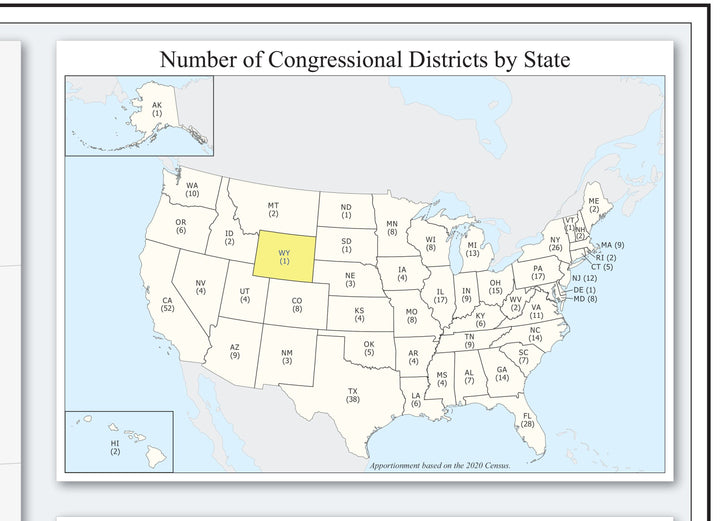 Wyoming Congressional District Wall Map