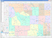 Color Cast Style Wall Map of Wyoming by Market Maps