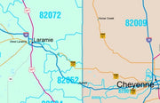 Color Cast Style Wall Map of Wyoming by Market Maps