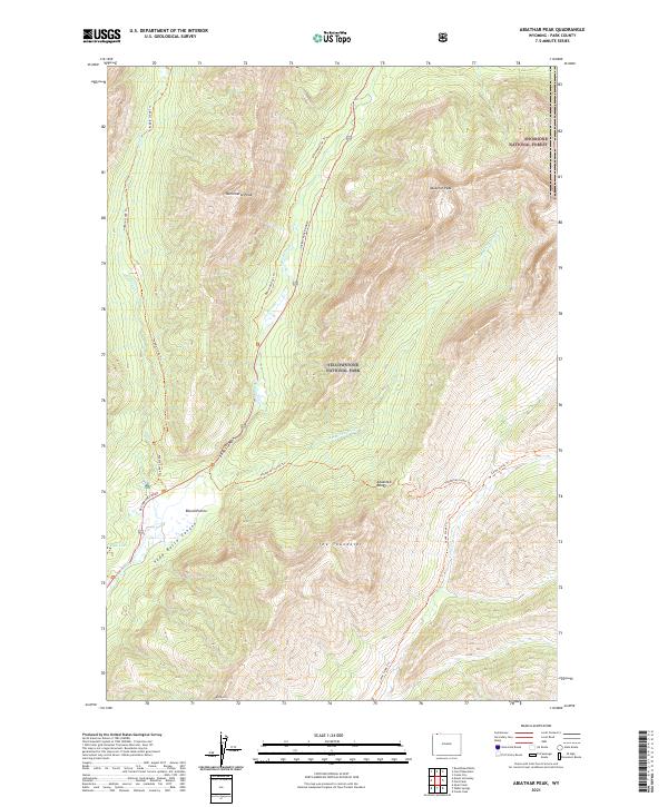 USGS US Topo 7.5-minute map for Abiathar Peak WY 2021