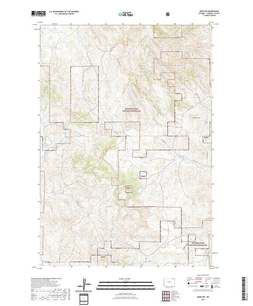 USGS US Topo 7.5-minute map for Adon NW WY 2021 – American Map Store