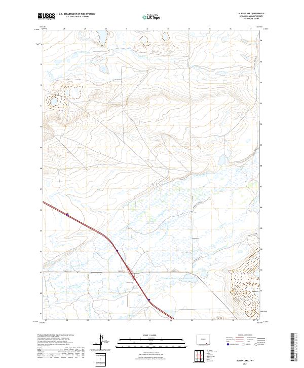 USGS US Topo 7.5-minute map for Alsop Lake WY 2021