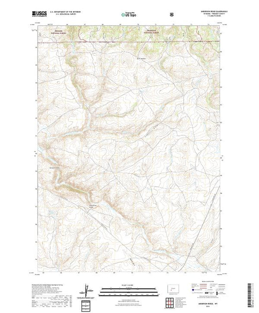 USGS US Topo 7.5-minute map for Anderson Ridge WY 2021 – American Map Store