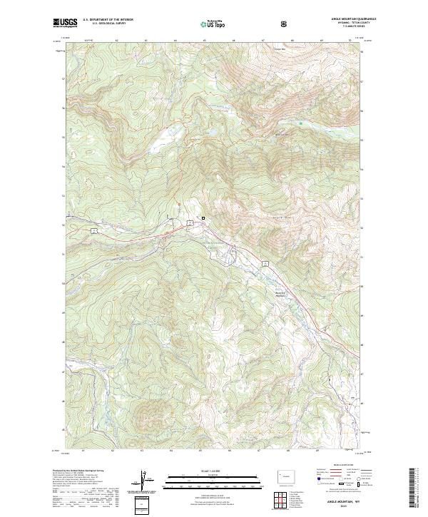 US Topo 7.5-minute map for Angle Mountain WY