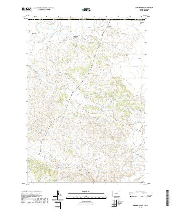 USGS US Topo 7.5-minute map for Antelope Gulch WYMT 2021