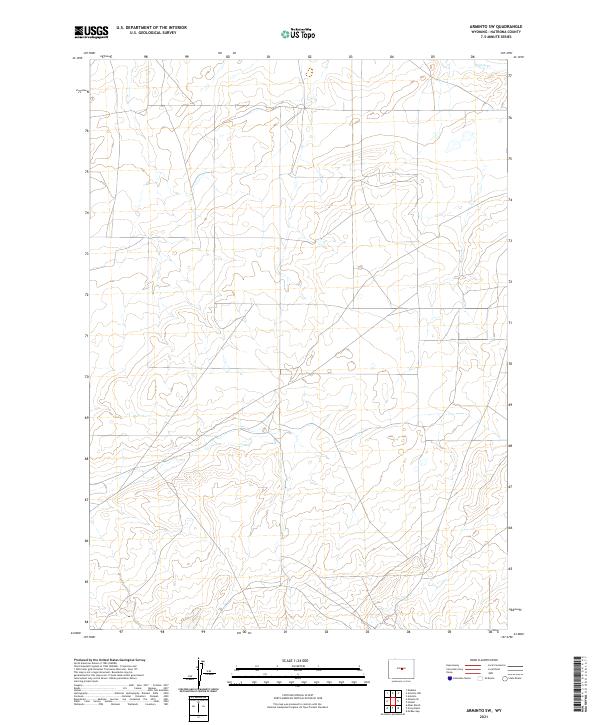 USGS US Topo 7.5-minute map for Arminto SW WY 2021