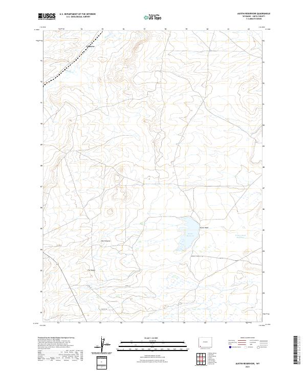USGS US Topo 7.5-minute map for Austin Reservoir WY 2021