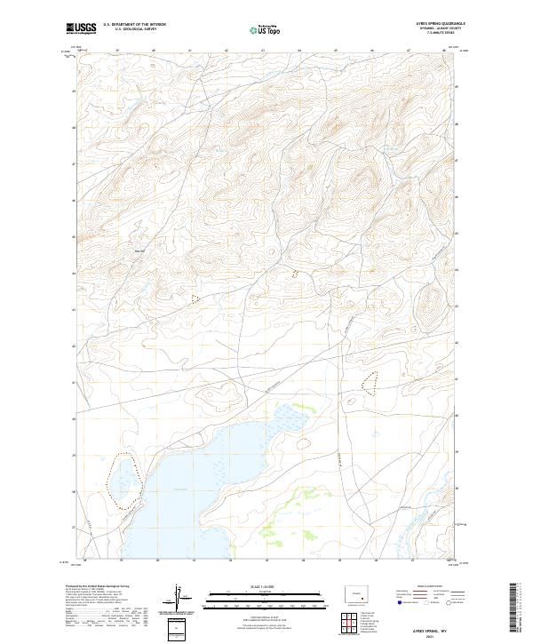 USGS US Topo 7.5-minute map for Ayres Spring WY 2021