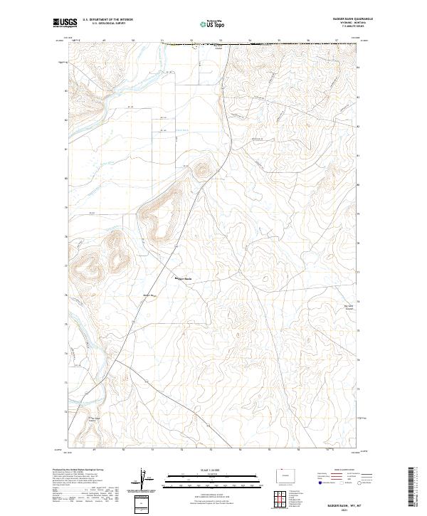USGS US Topo 7.5-minute map for Badger Basin WYMT 2021