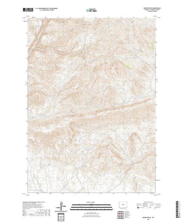USGS US Topo 7.5-minute map for Badwater SE WY 2021