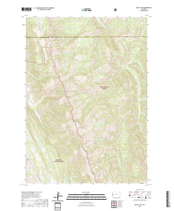 USGS US Topo 7.5-minute map for Bailey Lake WY 2021