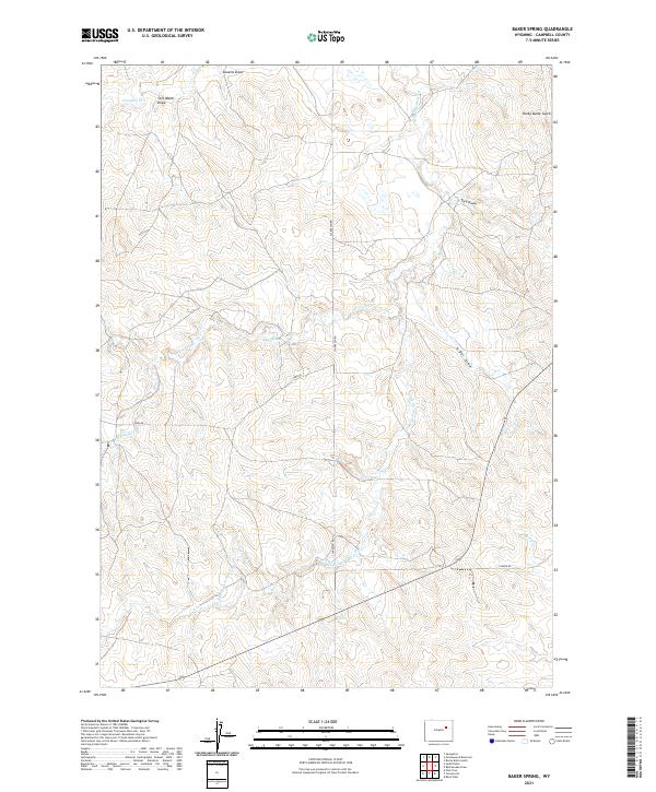 USGS US Topo 7.5-minute map for Baker Spring WY 2021