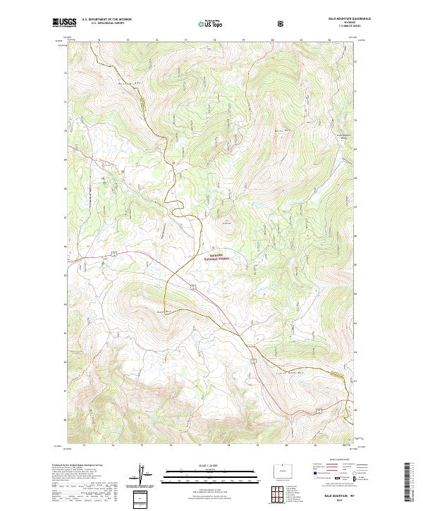 USGS US Topo 7.5-minute map for Bald Mountain WY 2021