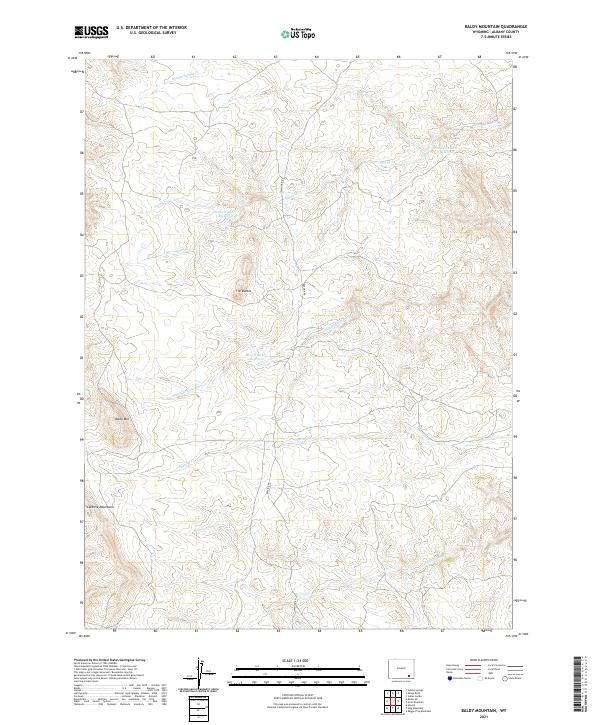 USGS US Topo 7.5-minute map for Baldy Mountain WY 2021