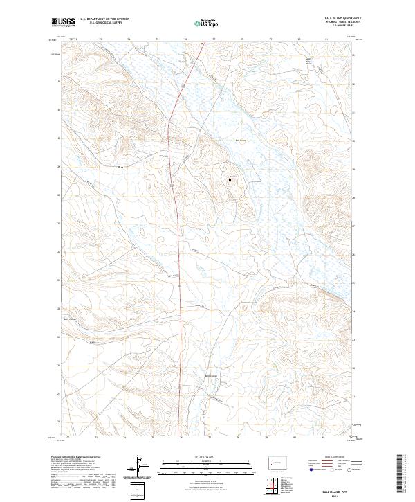 USGS US Topo 7.5-minute map for Ball Island WY 2021