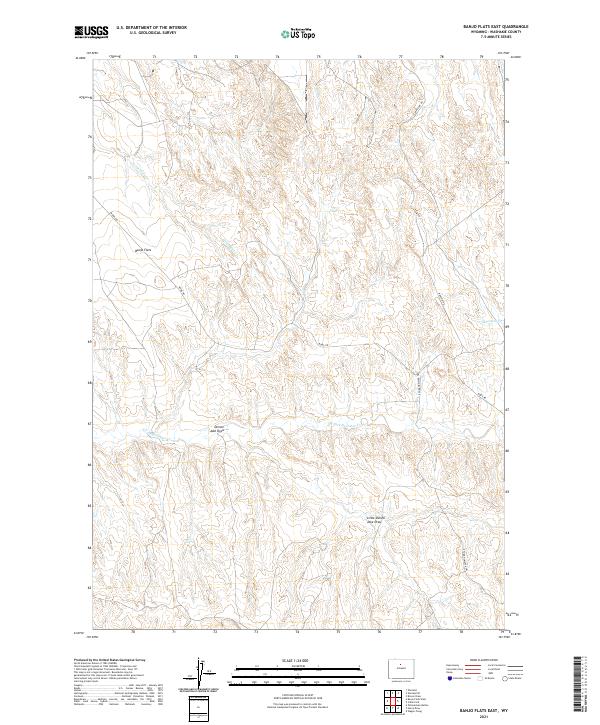 USGS US Topo 7.5-minute map for Banjo Flats East WY 2021