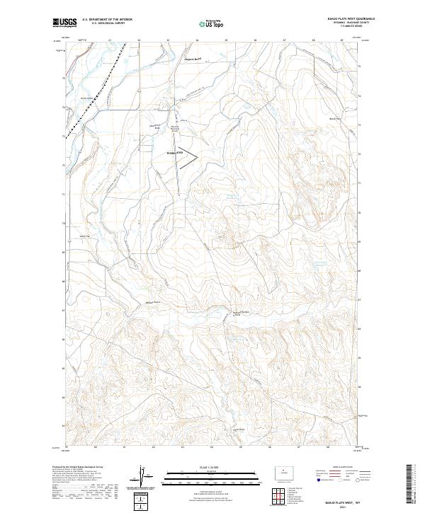 USGS US Topo 7.5-minute map for Banjo Flats West WY 2021