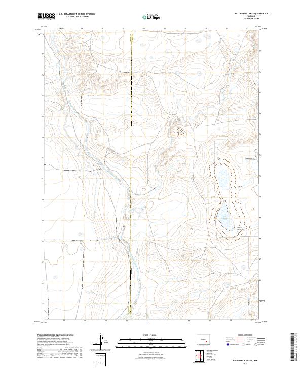 USGS US Topo 7.5-minute map for Big Charlie Lakes WY 2021
