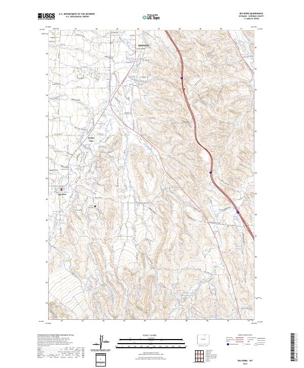 US Topo 7.5-minute map for Big Horn WY