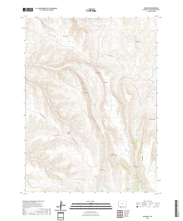 USGS US Topo 7.5-minute map for Big Ridge WY 2021