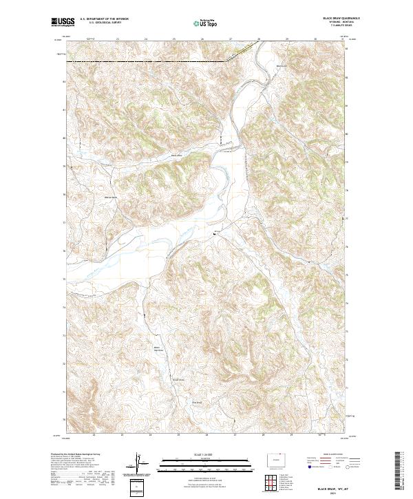 USGS US Topo 7.5-minute map for Black Draw WYMT 2021