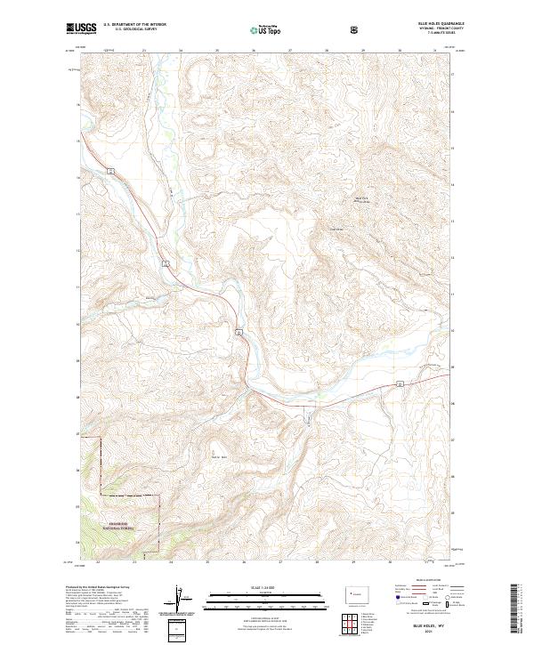 USGS US Topo 7.5-minute map for Blue Holes WY 2021