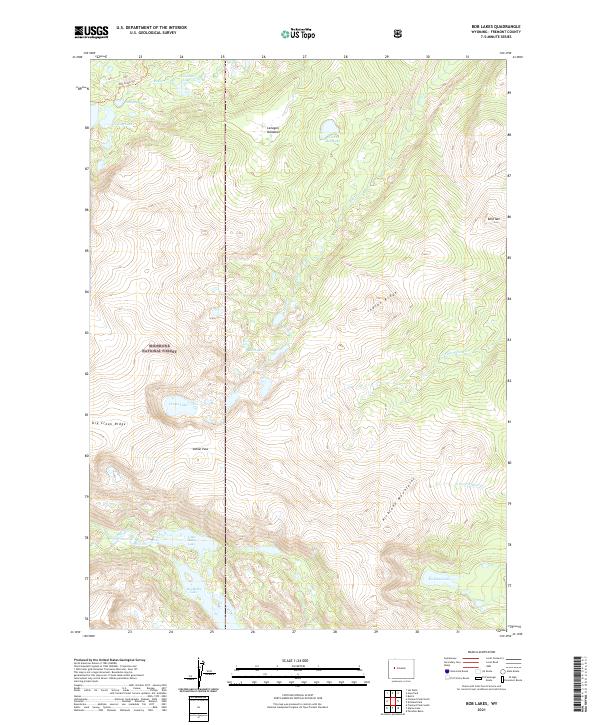 USGS US Topo 7.5-minute map for Bob Lakes WY 2021