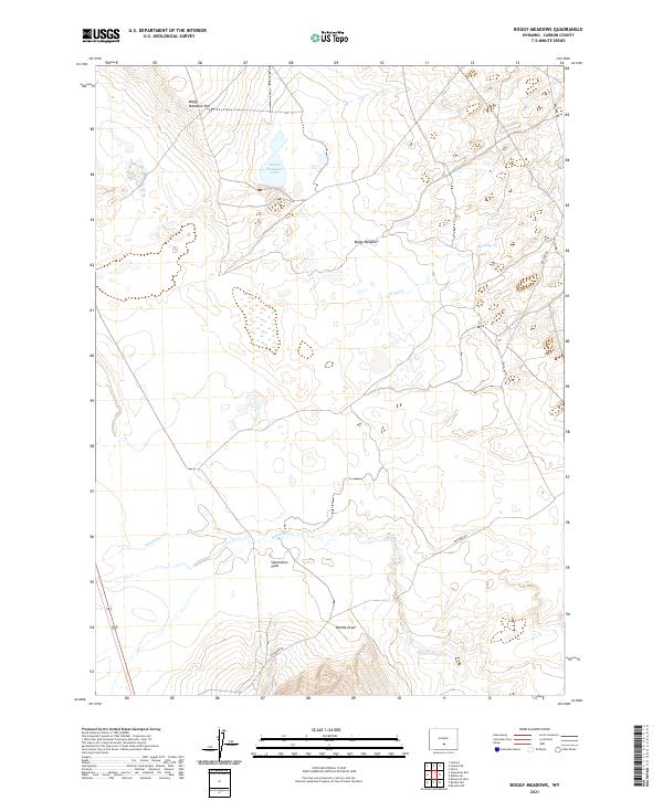 USGS US Topo 7.5-minute map for Boggy Meadows WY 2021