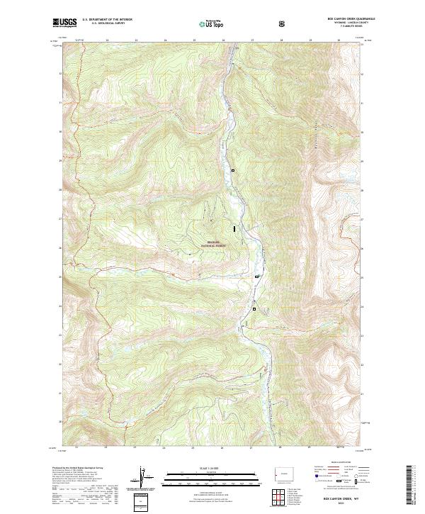 USGS US Topo 7.5-minute map for Box Canyon Creek WY 2021