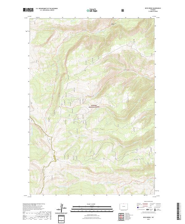 USGS US Topo 7.5-minute map for Boyd Ridge WY 2021