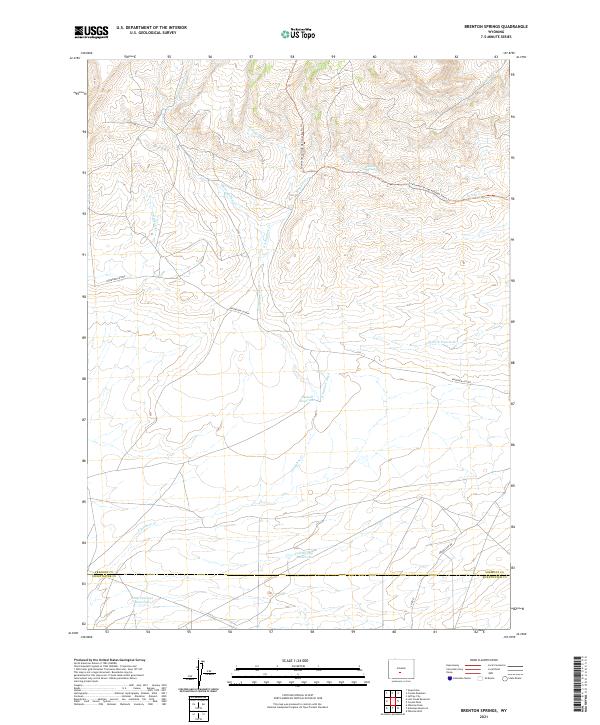USGS US Topo 7.5-minute map for Brenton Springs WY 2021