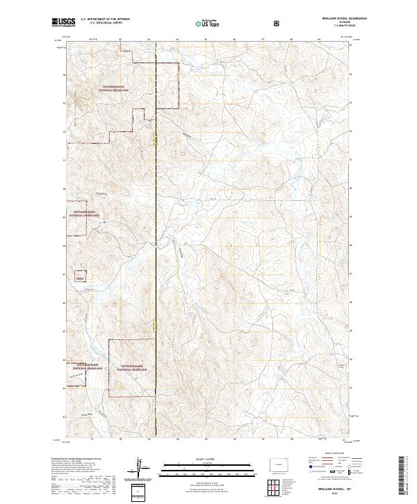 USGS US Topo 7.5-minute map for Brislawn School WY 2021