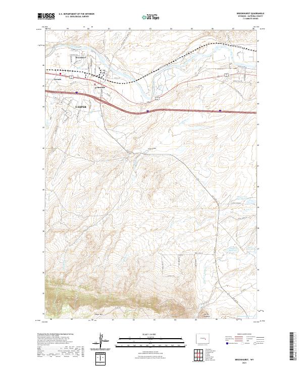 USGS US Topo 7.5-minute map for Brookhurst WY 2021
